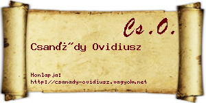 Csanády Ovidiusz névjegykártya